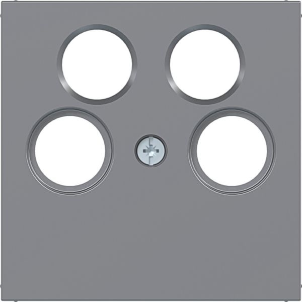 Hager WAF1169TA Zentralstück für Antennen-Steckdose 4-Loch (Ankaro), A.x/C.x, titan matt