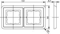 Telegärtner B00004A0021Y Rahmen 151x80mm, 2fach, alpinweiß