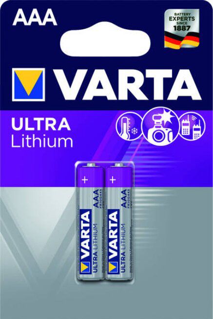 Varta Ultra Lithium AAA/Micro Batterien 1.5V 1100mAh 2-Stück