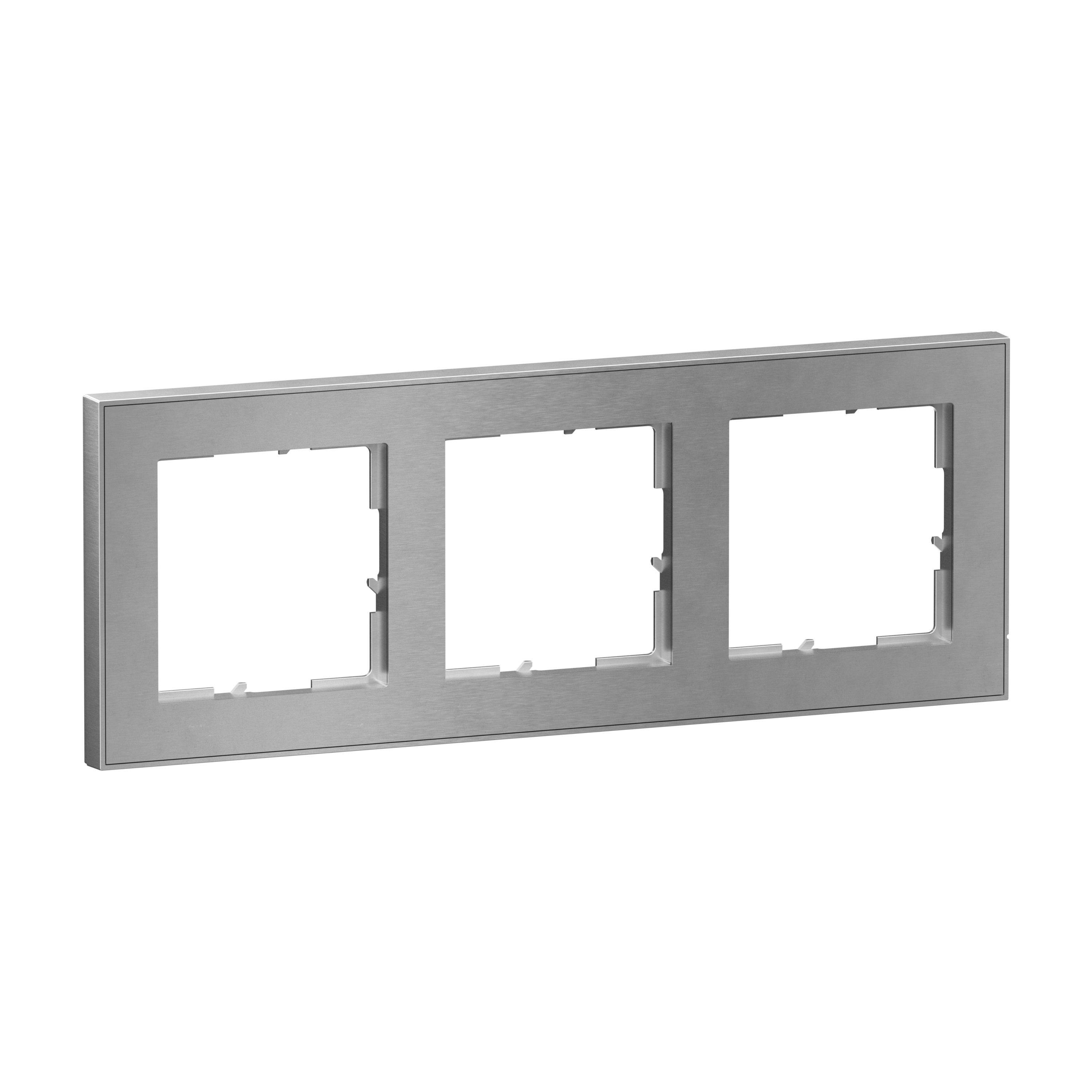 Legrand 765393 SEANO+ 3-fach Rahmen mit Echtmaterialoberfläche, Brushed Steel