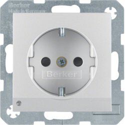 Berker 41091404 Schutzkontakt-Steckdose mit LED-Orientierungslicht, S.1/B.3/B.7, alu matt