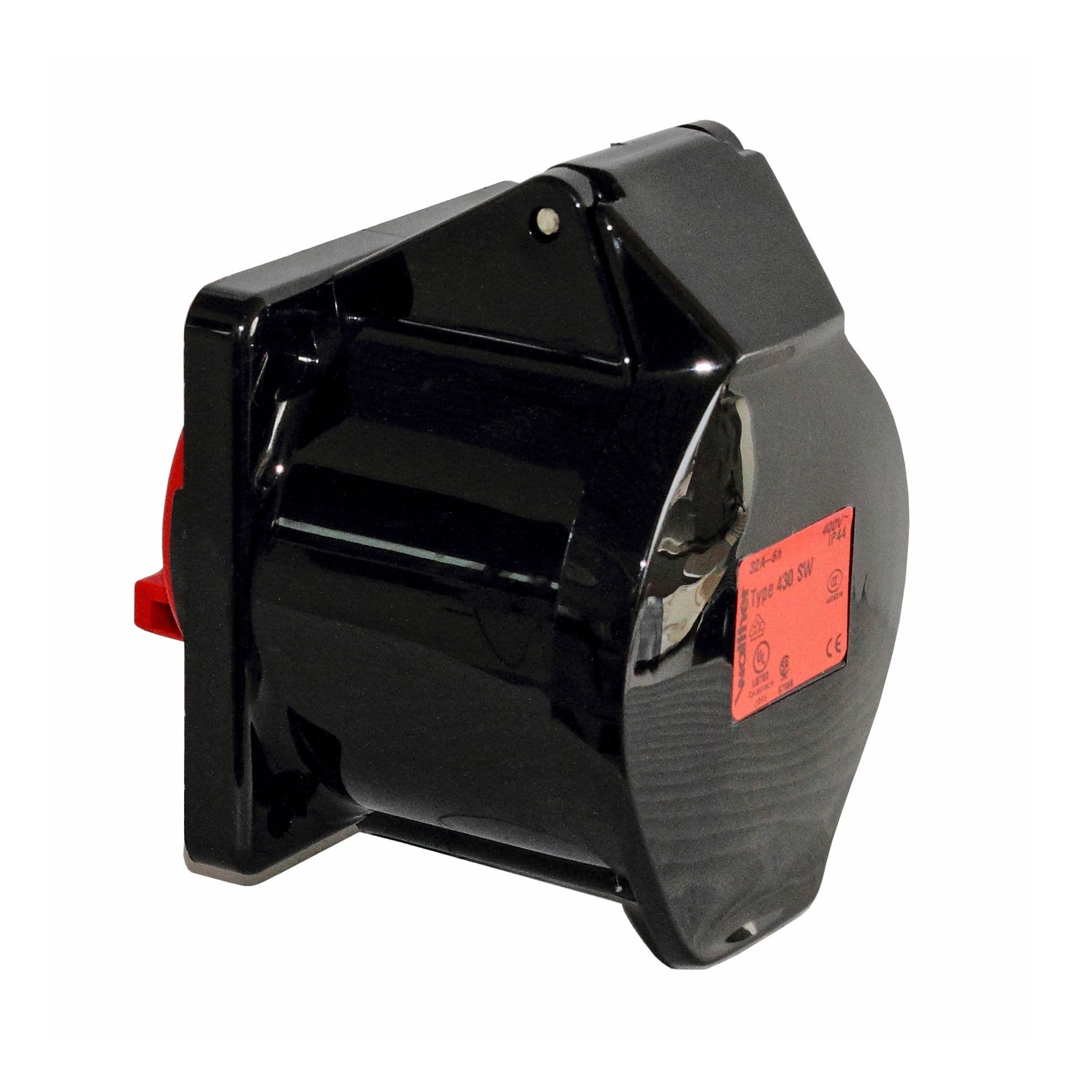 Walther Werke 460SW Anbaudose gerade 63A 5P 6h mit Flansch 107x100mm für Licht- und Bühnentechnik