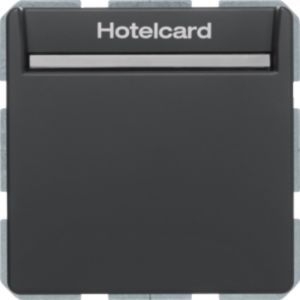Berker MAN0207123 Relais-Schalter mit Zentralstück für Hotelcard, Q.x, tiefschwarz matt