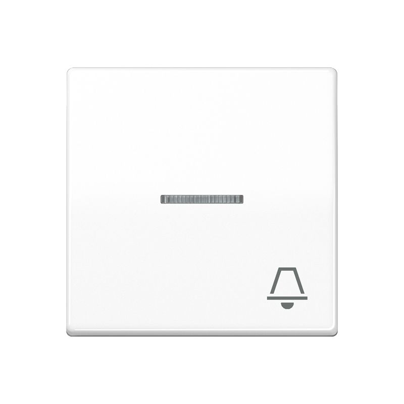 Jung SPAS591KO5KWW Wippe mit Lichtleiter, Symbol Klingel, Duroplast antimikrobiell, Serie AS, alpinweiß