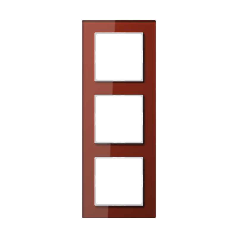 Jung AC583GLRT Glasrahmen 3-fach, senkrechte und waagerechte Montage, Glas, A CREATION, rot