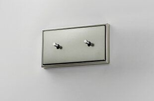 Jung ES12-200K1 Abdeckung mit Kipphebel "Kegel", 2 x 1 Kipphebel, waagerecht, Serie LS 1912, Edelstahl