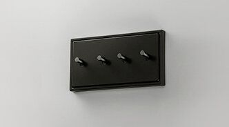 Jung AL12-250DK01 Abdeckung mit Kipphebel "Kegel", 2 x 2 Kipphebel, waagerecht, Serie LS 1912, dark (lackiertes Aluminium)
