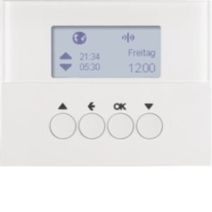 Berker 85745179 KNX-Funk Jalousie-Schaltuhr, quicklink, mit Display, K.1, polarweiß glänzend