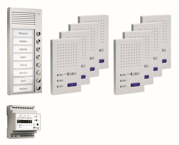 TCS PPAF08-EN/02 Sprechanlagen-Set Aufputz für 8 WE