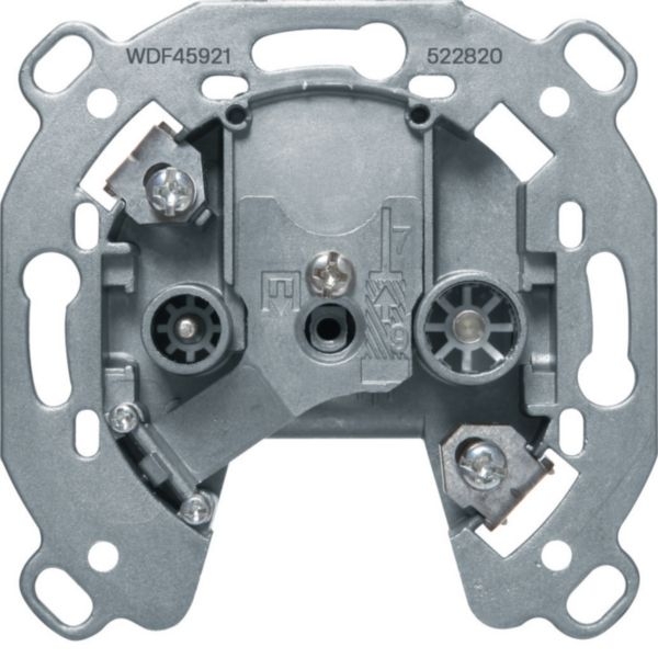 Hager WDF45921 Antennen-Steckdose 2-Loch, für TV und FM, 10dB Durchgangsdose, Unterputz