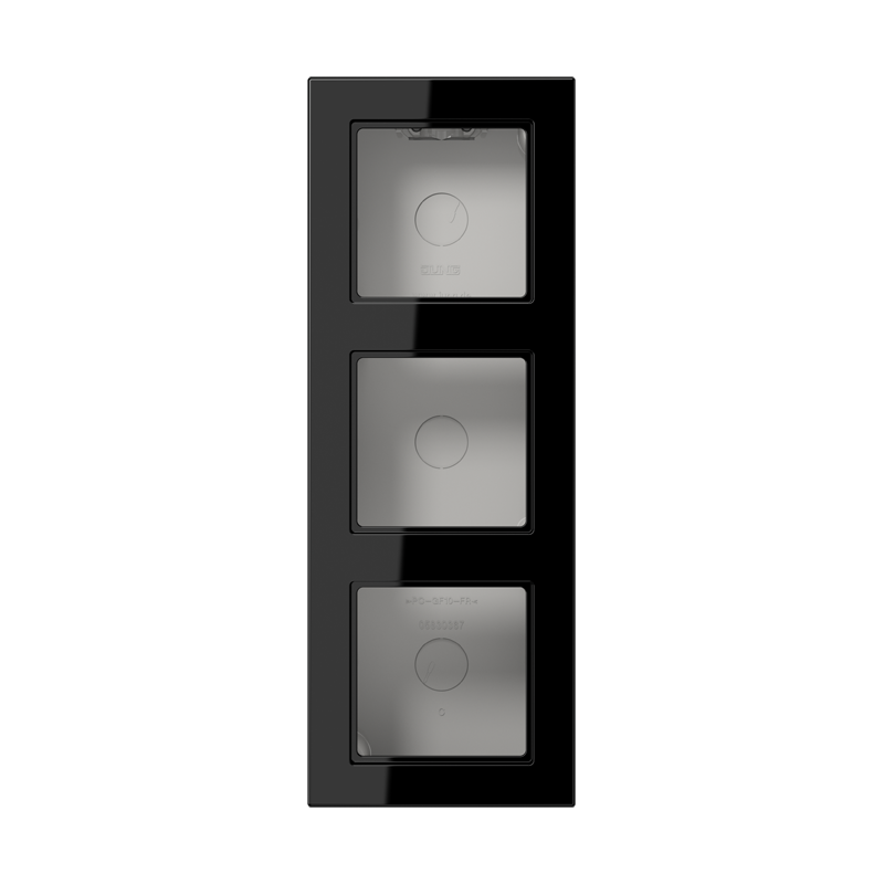 Jung A5583BFASW Aufputz-Kappe 3-fach, senkrechte und waagerechte Montage, A CUBE, Thermoplast, schwarz