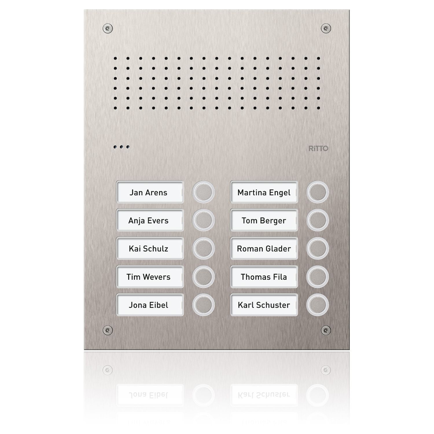 Ritto RGE1812225 Acero Pur Edelstahl-Türstation für 10 WE Unterputz