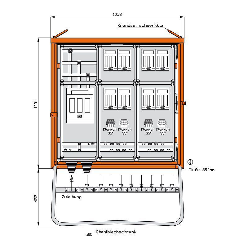 Walther WGV0083 Gruppenverteilerschrank 277kVA