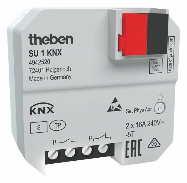 Theben 4942520 SU 1 KNX UP-Schaltaktor, 1 Kanal