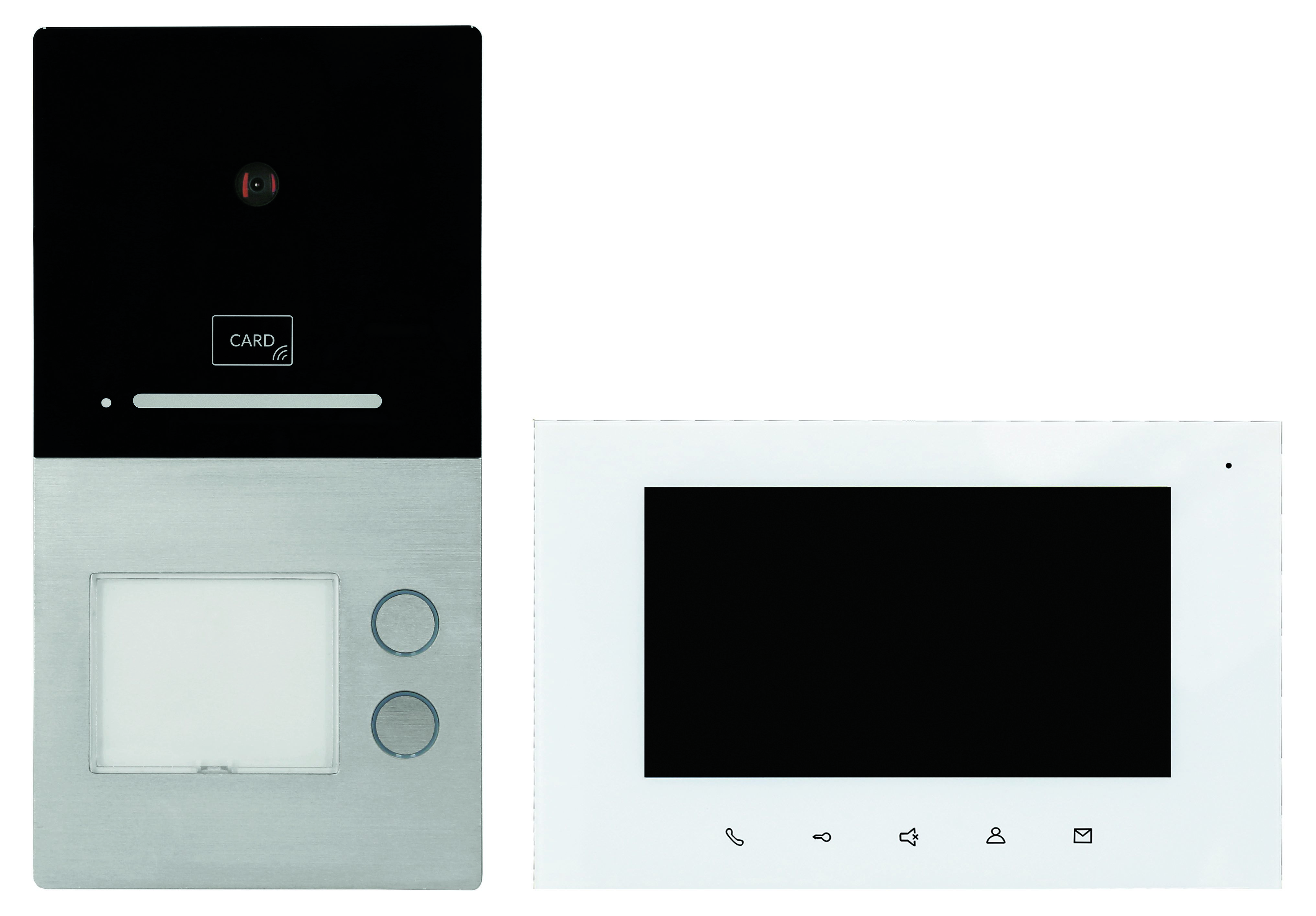 HHG Villa AP Set 2 RL Video-Türsprechanlagen-Set, mit AS AP 2-Familien, mit integriertem RFID und Bluetooth®