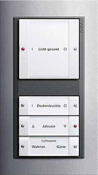 Gira 533300 eNet Funk Wandsender 3-fach, System 55, Inbetriebnahme-Wippen