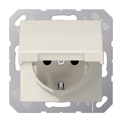 Jung AS1520KIKL Schutzkontakt-Steckdose, 16 A 250 V ~, SAFETY+, Klappdeckel, Duroplast, Serie AS, weiß