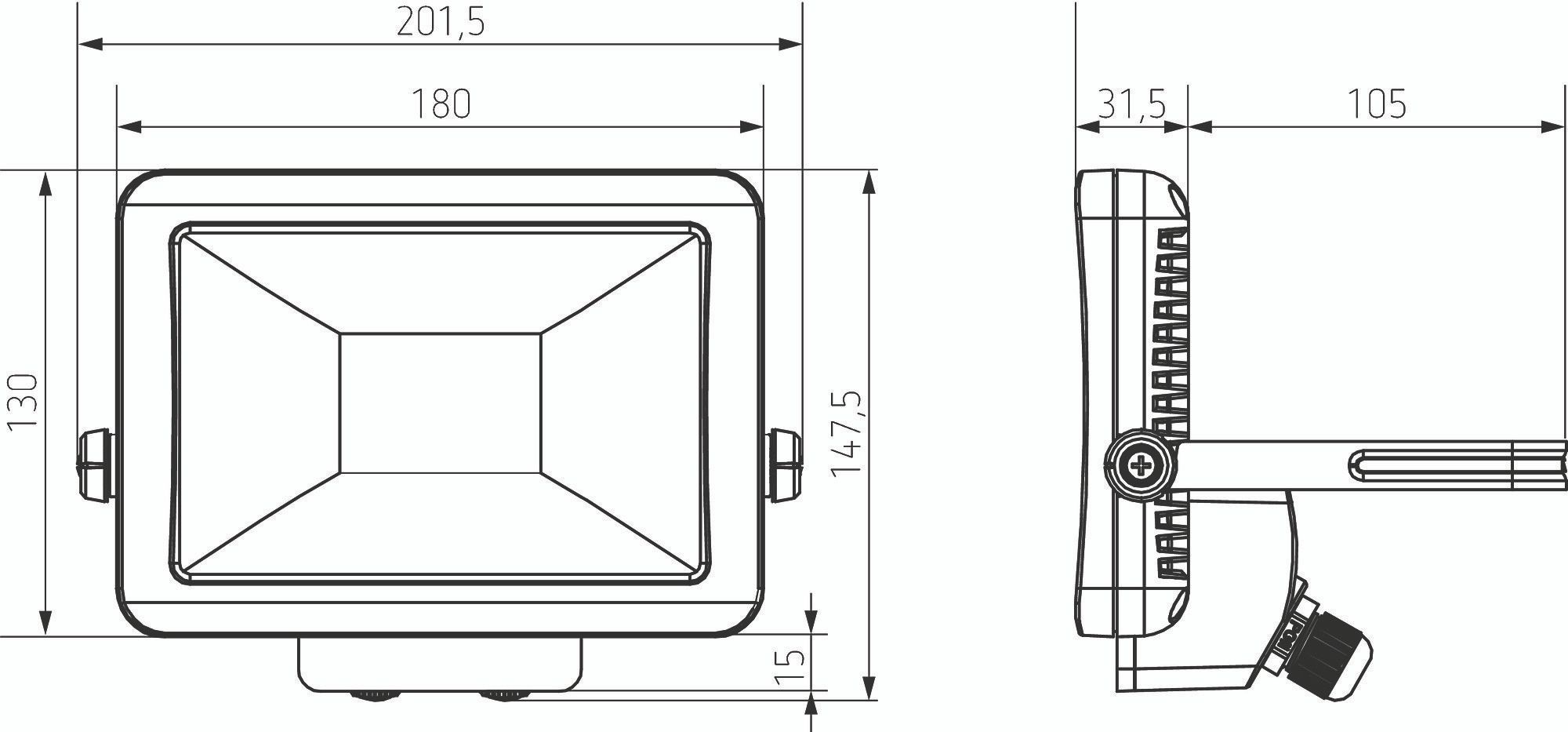 Theben 1020683 theLeda B20L WH LED-Strahler für Wandmontage, 20 Watt, weiß