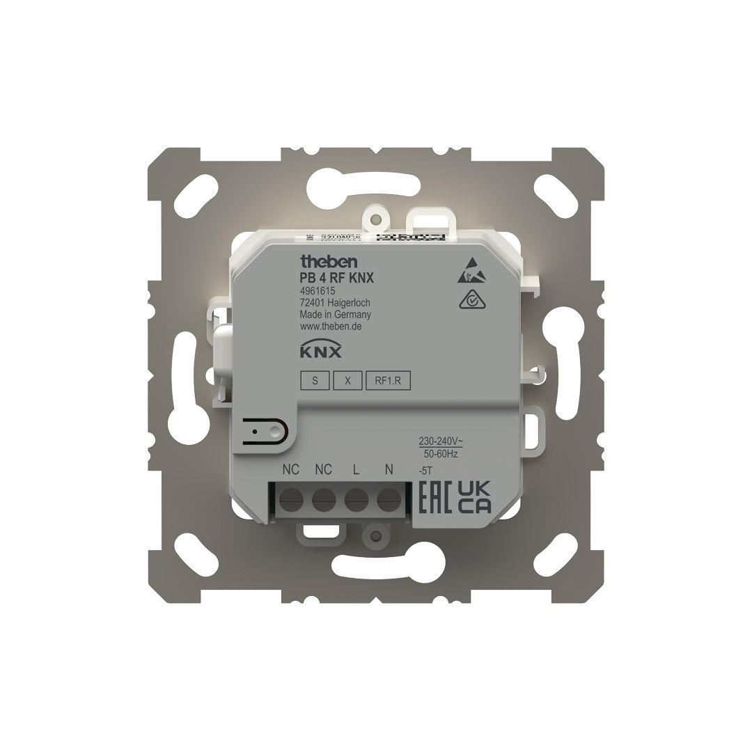 Theben 4961615 PB 4 RF KNX 2-/4-fach Funk-Taster mit Temperatursensor