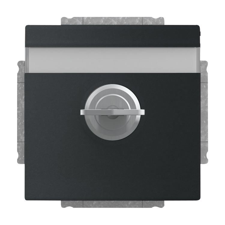 Busch-Jaeger 20EUKNBSL-885 Schutzkontakt-Steckdosen Safety+, mit Klappdeckel und Schloss, verschieden schließend, mit erhöhtem Berührungsschutz, mit Befestigungskrallen, schwarz matt, Plattform 63