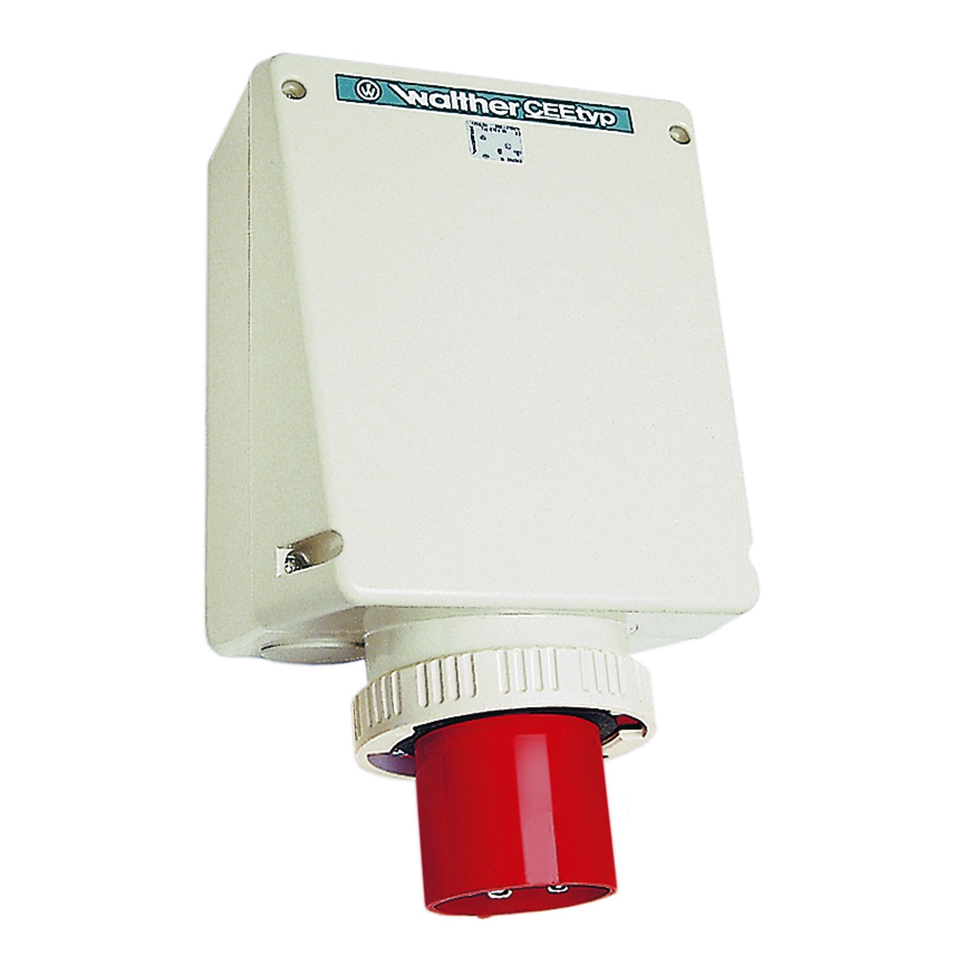 Walther Werke 678406OK Wasserdichter Wandgerätestecker zur Innenbefestigung 125A 4P 6h mit je 2 Kabeleinf. oben/unten ohne Klemmsatz