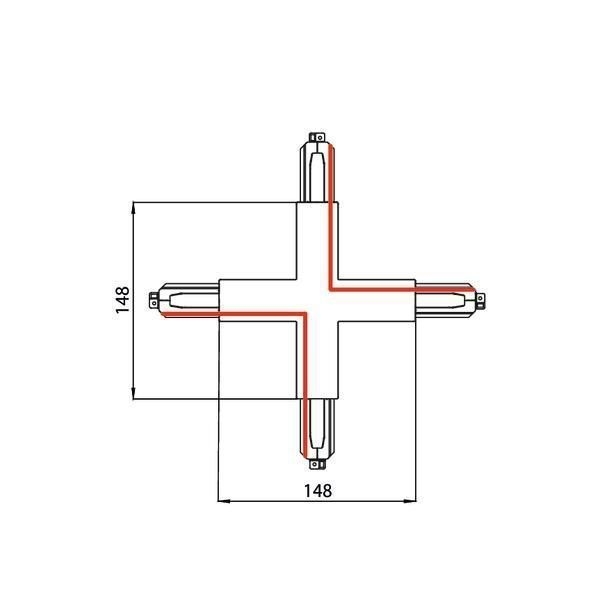 Brumberg 87130080 Kreuzverbinder zu 3-Phasen-Stromschiene ONETRACK DALI/schaltbar, 87161-87163, schwarz