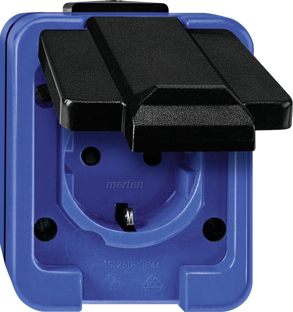 Merten 279075 Schutzkontakt-Steckdose mit Schraublemmen,Schlagfest, blau