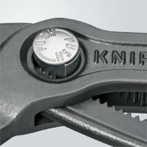 KNIPEX 8701180 Cobra® Hightech-Wasserpumpenzange, 180mm, Feinverstellung mit Druckknopf, Klemmschutz