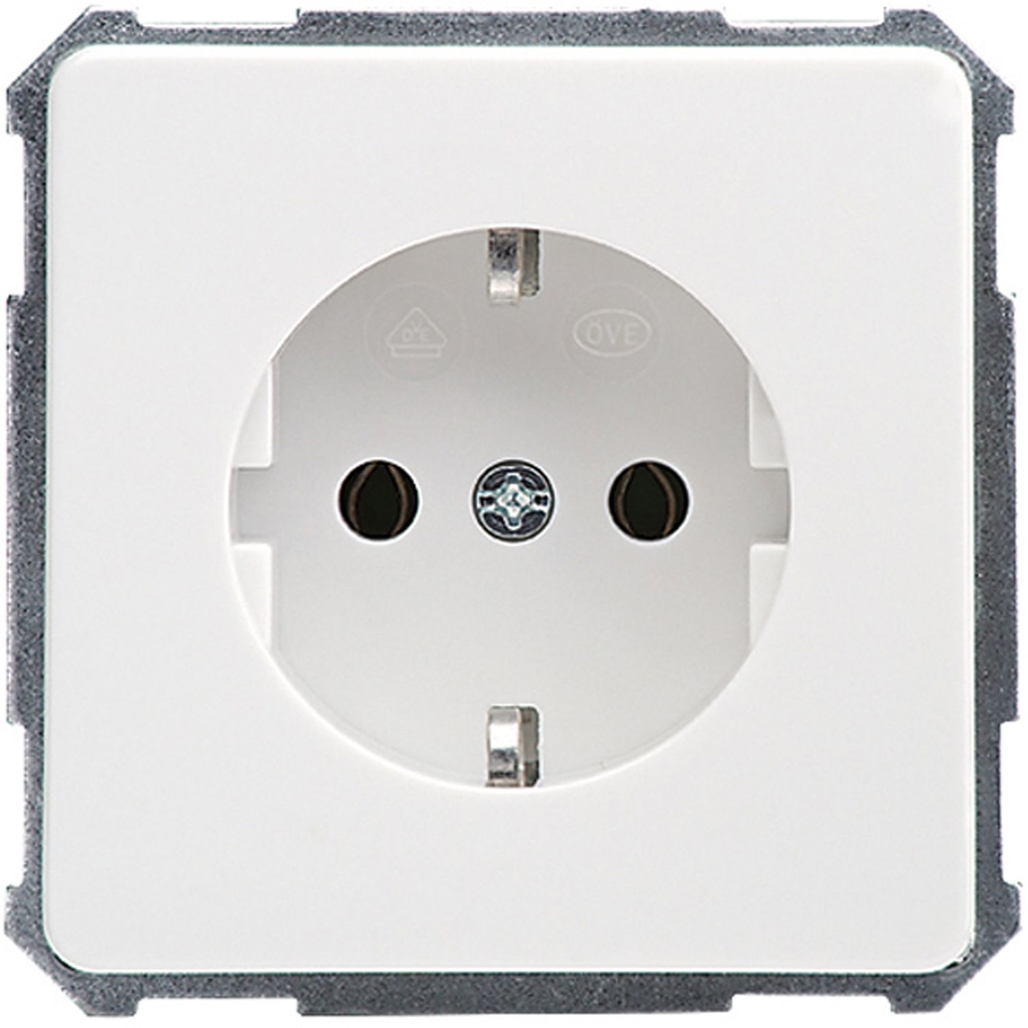 Elso 225054 Schutzkontakt-Steckdose ohne Krallen, 16 A, 250 V, Steckklemme, bruchfest, Fashion, reinweiß glänzend