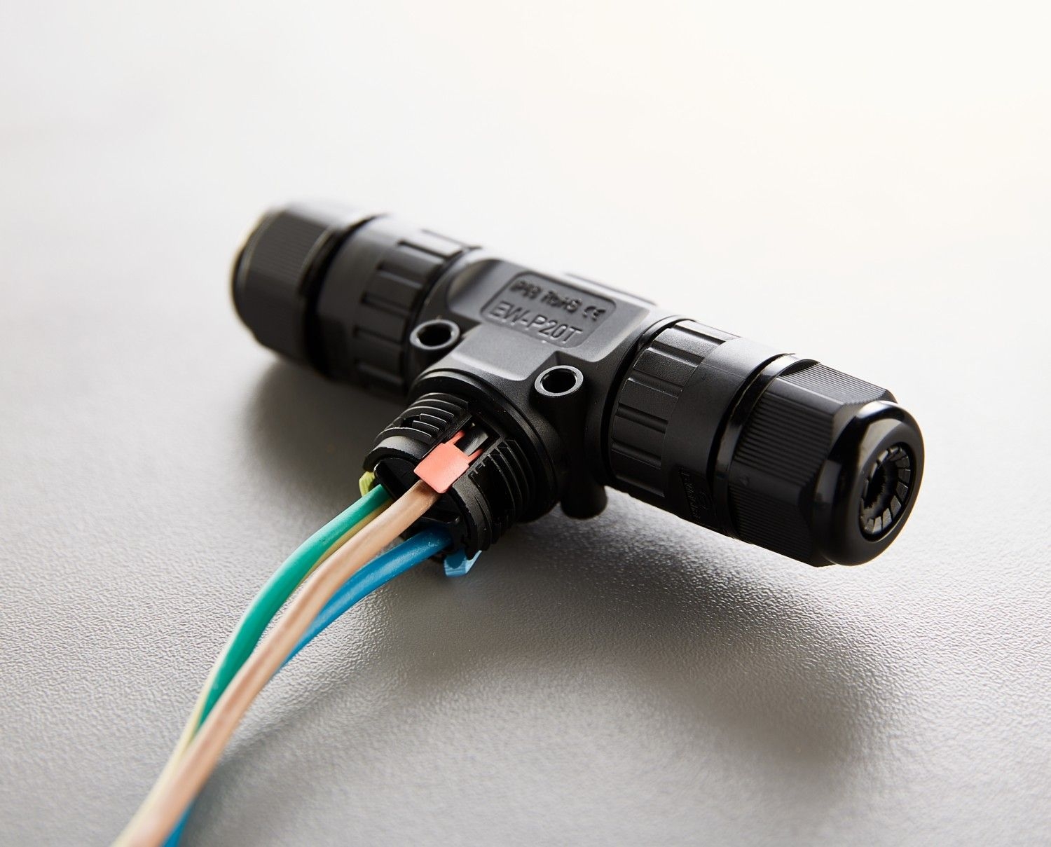 Heitronic 501339 T-Kabelverbinder 3-pol, Ø 9-12 mm, IP68, schraubenlos, für den Außenbereich, für massive oder feindrähtige Leiter