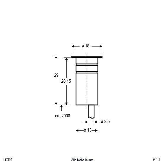 EVN LD3-101 LED-Einbaulichtpunkt 0,2W, Edelstahl IP68