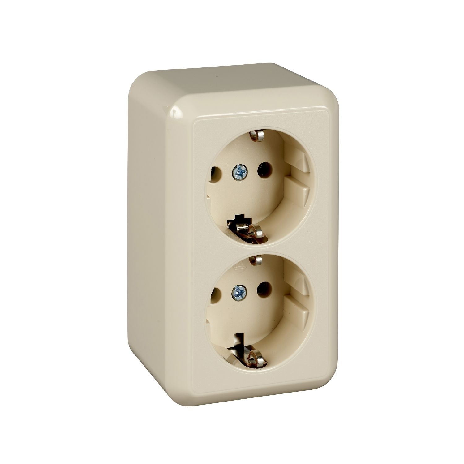Elso 395400 Steckdose 2-fach, 16 A, mit Schraubklemme, Contura, perlweiß glänzend