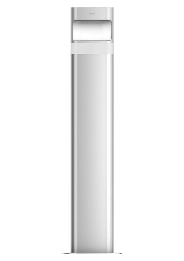 Theben 1020907 theLeda D B plus S AL LED-Poller-Leuchte (lang) mit Bewegungsmelder und Steckdose für Bodenmontage, 8,5 Watt, aluminium