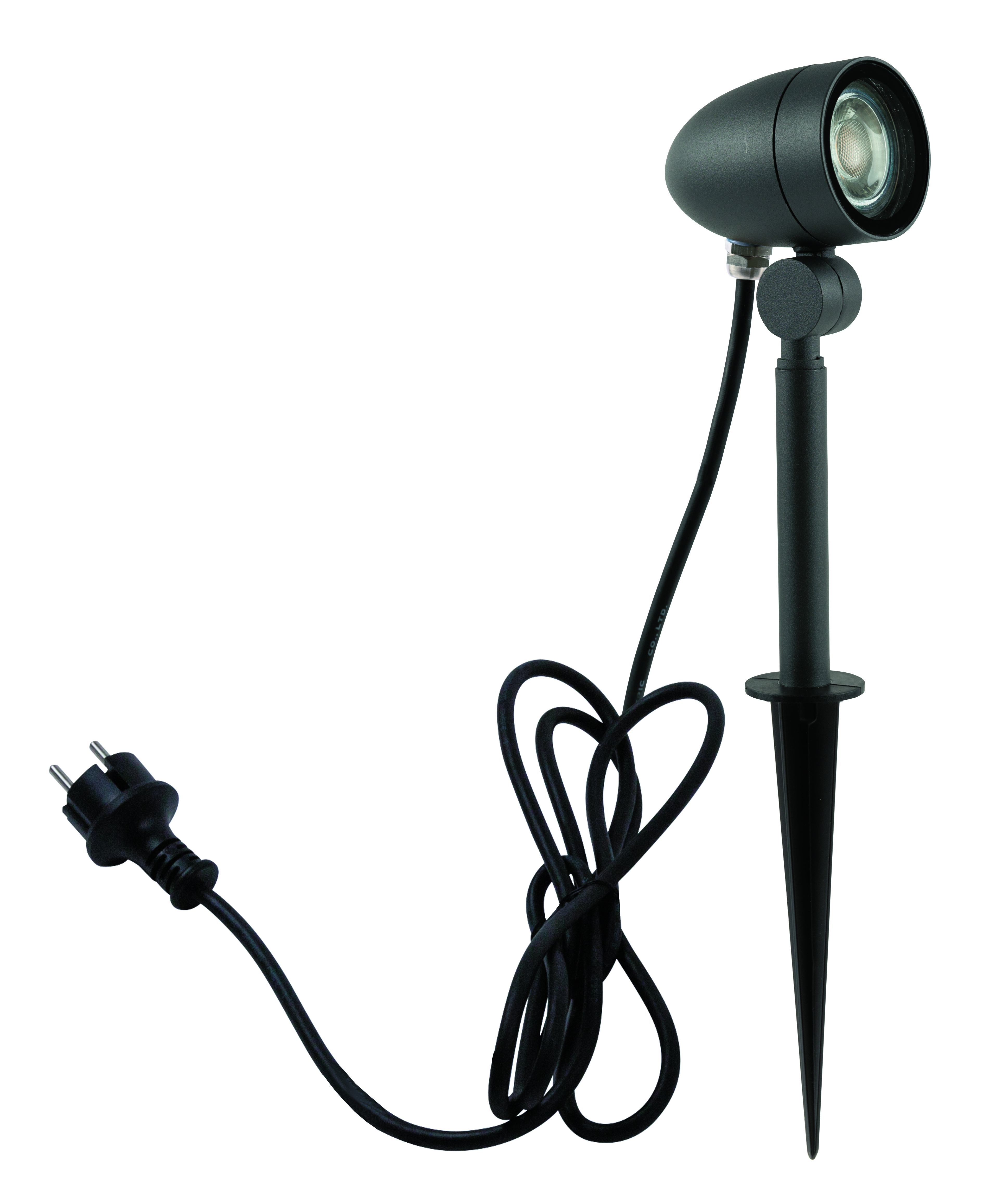 Heitronic 35833 Erdspießstrahler MALEA für GU10 max. 3,5 W, IP44, mit 5m Anschlusskabel und Stecker, mit Erdspieß