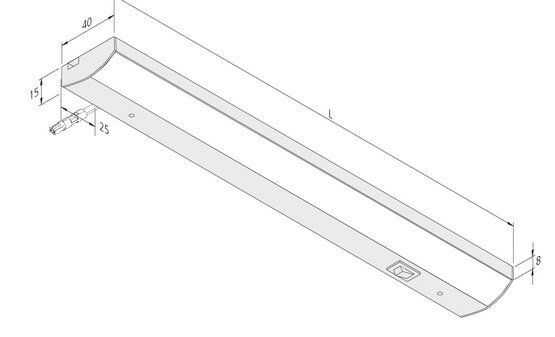 Hera 20202580302 LED-ModuLite-F, 900mm/15W, flache Unterbauleuchte mit Schalter