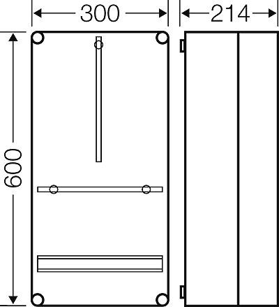 Hensel Mi 2410  Zählergehäuse IP 65, 300 x 600 mm