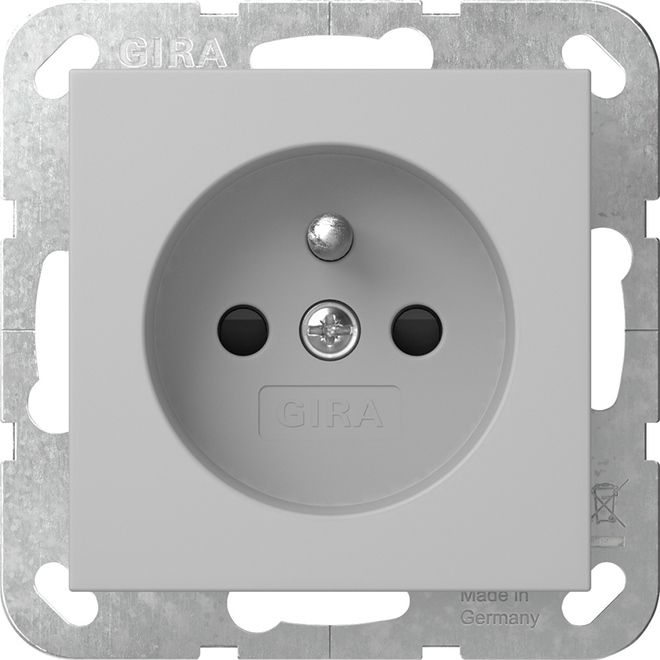 Gira 4485015 Steckdose Erdstift + Shutter System 55 Grau matt