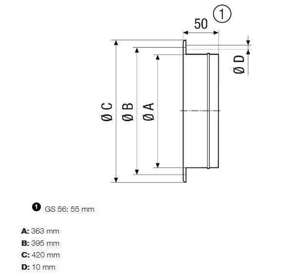 Maico GS 35 Gegenstutzen zur Montage von elastischen Manschetten DN 350 an Lüftungsleitungen