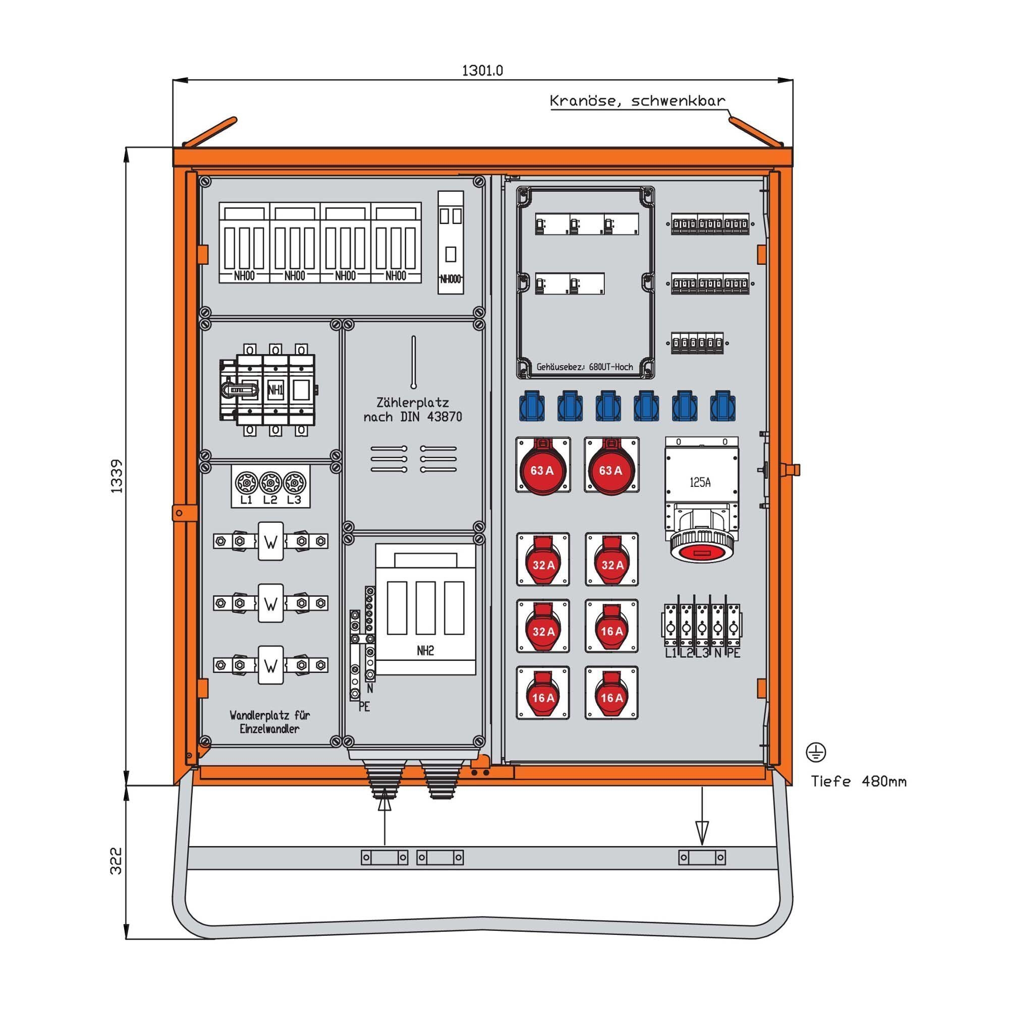 Walther Electric WAV0272R1 Anschlussverteiler 138kVA