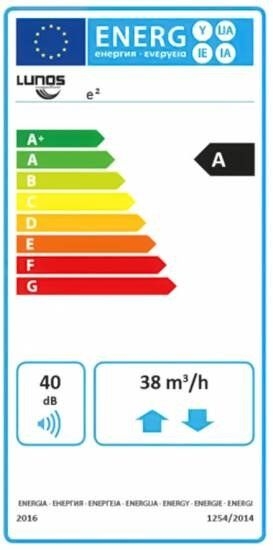 Lunos 039993 Einschub e² für Wohnungslüftung mit Wärmerückgewinnung, 160er Serie, inkl. Speicherelement, Wärmedämmung, G3 Filter, ec-Reversier-Motor