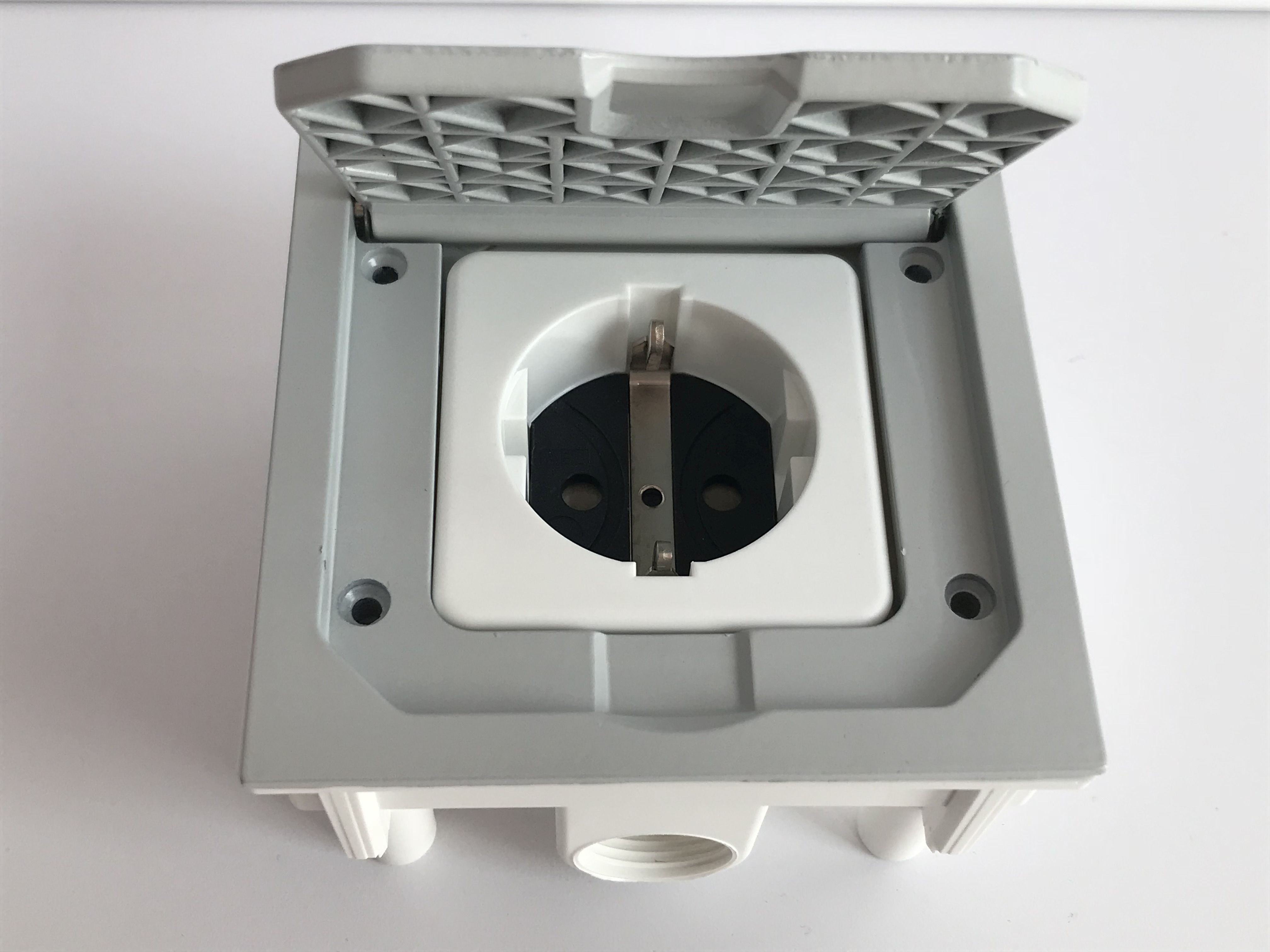 ABL-1471460 Schutzkontakt-Steckdose für Boden-u. Wandeinbau, grau