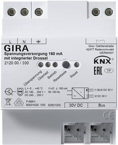 Gira 212000 KNX Spannungsversorgung 160mA mit integrierter Drossel