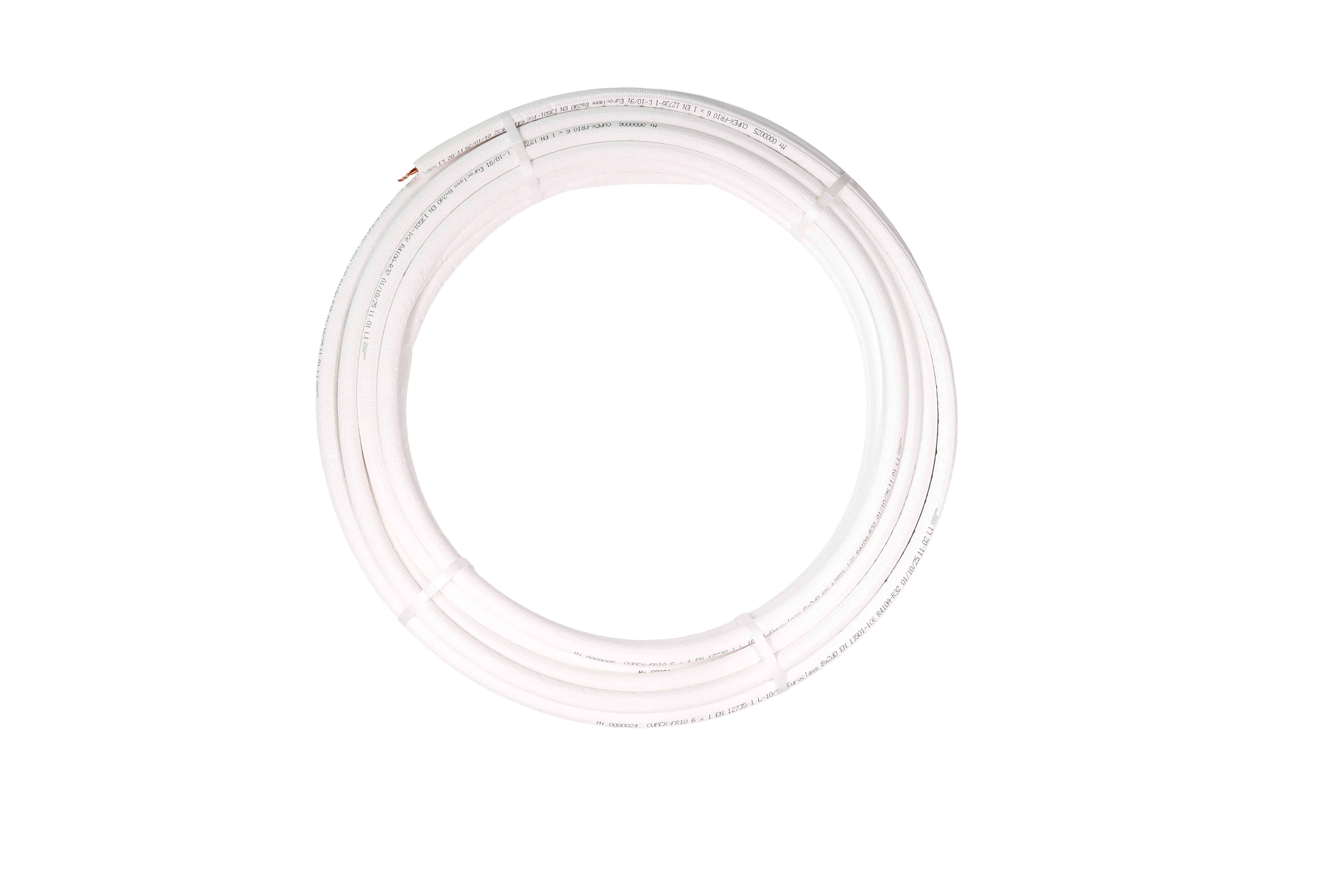 Zewotherm 33010021 ZEWO Cool Kältemittelleitung, isoliert CU-Rohr 6 x 1 mm, schwerentflammbare Isolierung, UV-beständig, witterungsbeständig, hohe Wandungsstärke, 25 m