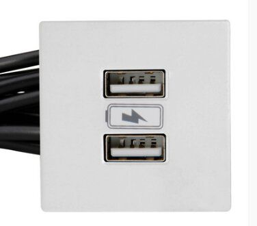 Kopp 939725014 VersaPICK USB Einbauset mit 2x USB, quadr., weiß, Kunststoff