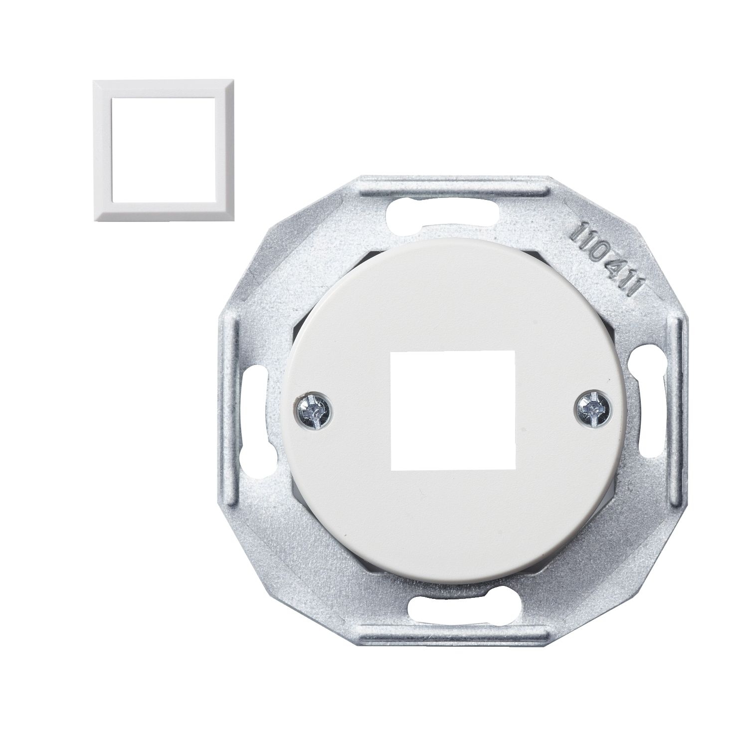 Elso WDE011700 Datensteckdose 1-fach IAE / UAE-EINS, 8(8) mit Zentralplatte, Renova Flush, weiß matt