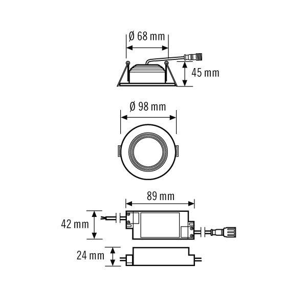 ESYLUX EO10298967 LED-Deckeneinbauleuchte 3000 K, 5 W