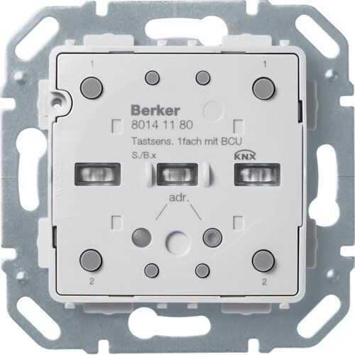 Berker 80141180 KNX Tastsensor-Modul 1-fach mit RGB LED, internem Temperaturfühler und integriertem Busankoppler, S.1/B.x