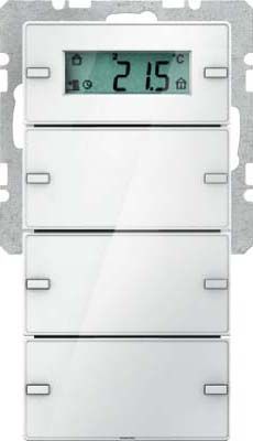 Berker 75663729 Tastsensor 3-fach mit Beschriftungsfeldern, Temperaturregler, Display, Q.x, polarweiß samt