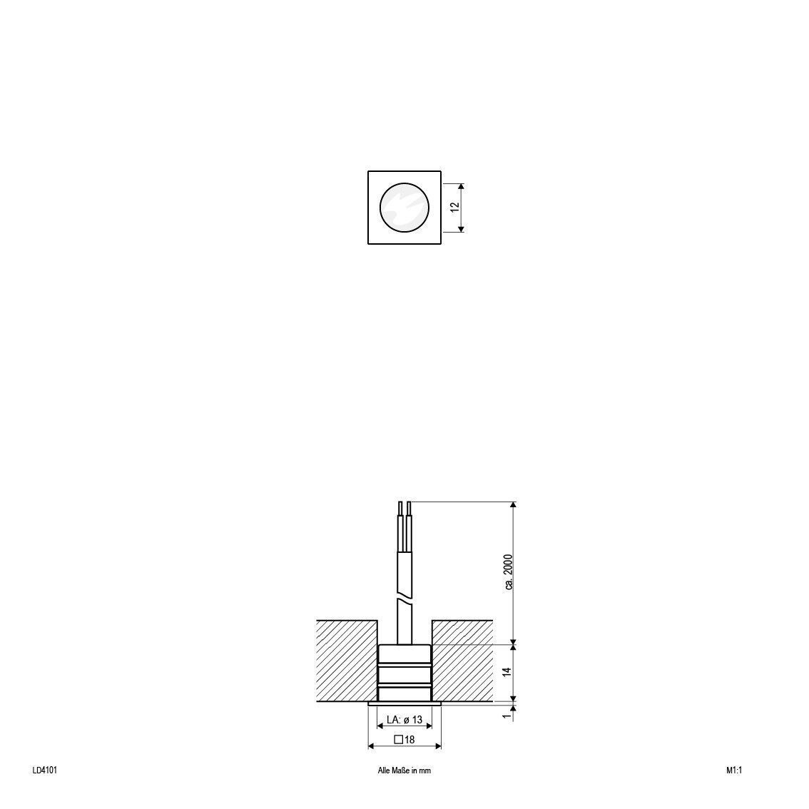 EVN LD4-102 LED-Einbaulichtpunkt 0,2W Edelstahl, IP68