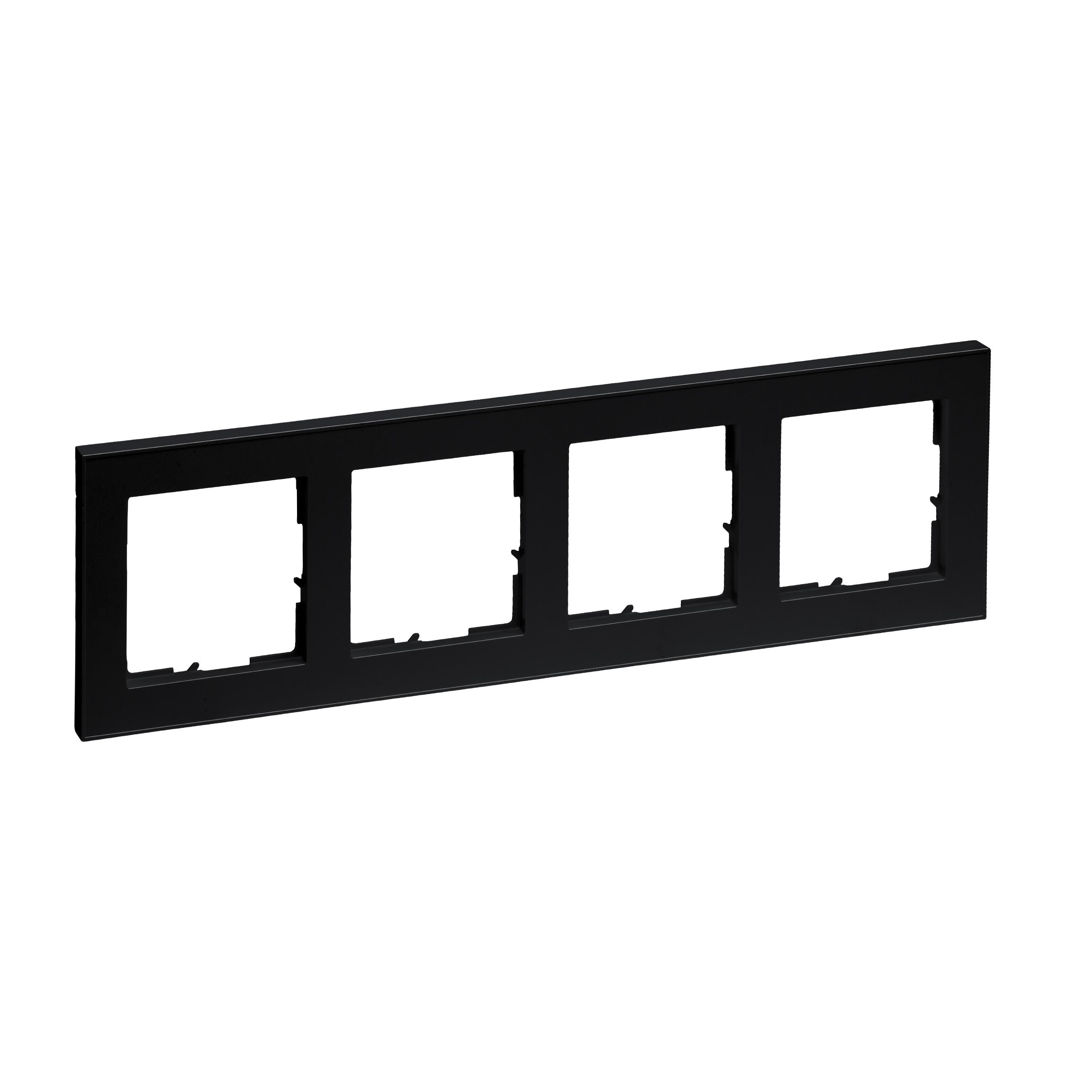 Legrand 765384 SEANO+ 4-fach Rahmen, schwarz lackiert